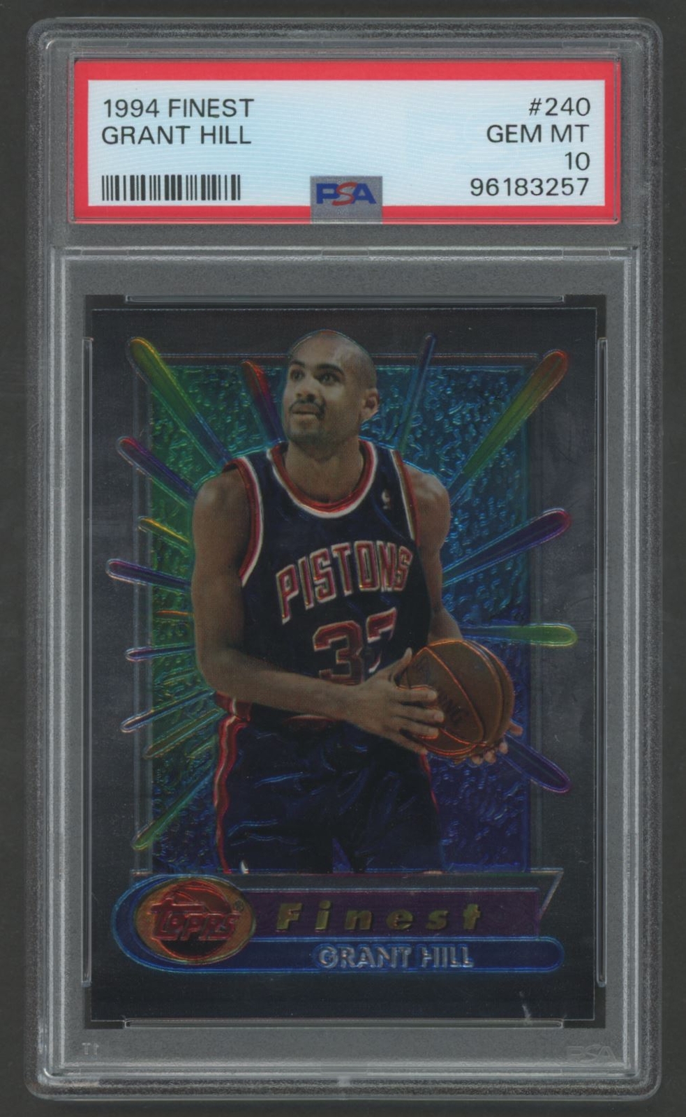 1994 Topps Finest #240 Grant Hill Rookie PSA 10 Detroit Pistons HOF