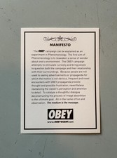 OBEY Manifesto Card Authenticity | Obey Giant Fairey Medium Is The Message NEW