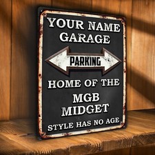 MG MIDGET Parking Sign Personalised Car Garage Wall Plaque Vintage Retro Gift