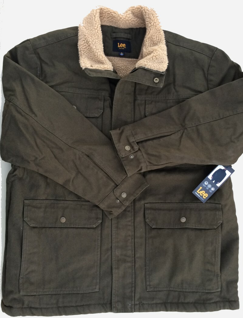 Lee Premium Select Mens Sherpa Lined Canvas Field Jacket XL Olive