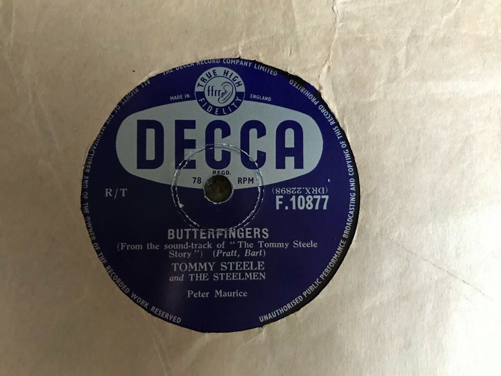 TOMMY STEELE Butterfingers / Handful 2 x 78s 50s pop rock n roll nice