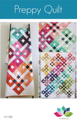 Quilt Pattern PREPPY QUILT Moda V and Co. OMBRE CONFETTI METALLIC