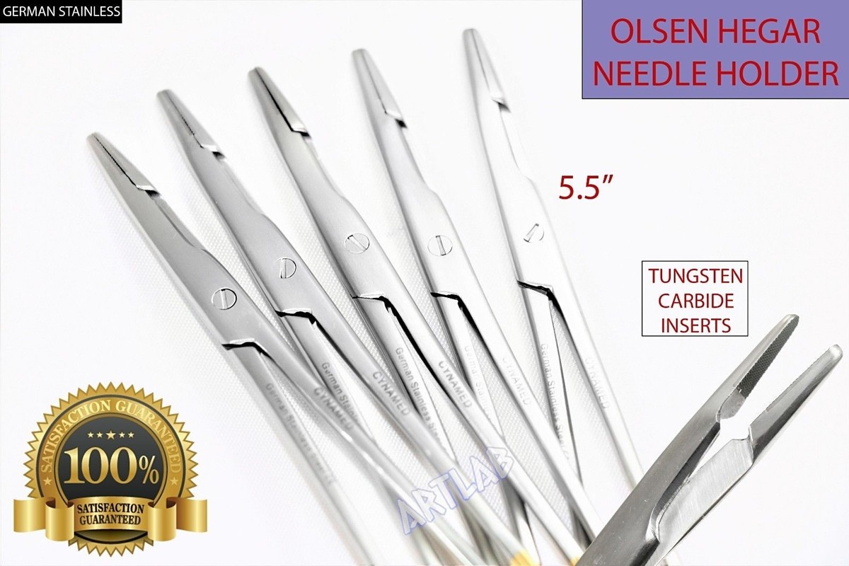 Needle Holder Surgical 3 T/C O.R GRADE OLSEN HEGAR NEEDLE HOLDER 5.5" WITH TUNGSTEN CARBIDE INSERTS Surgical Needle - Foto 5