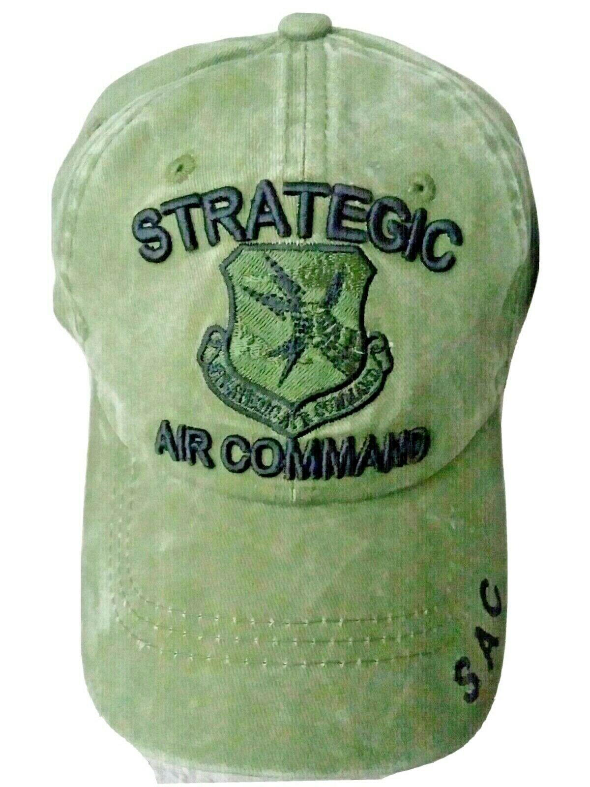 Air Force Green SAC Strategic Air Command Cap Low Profile Cotton Distressed Hat