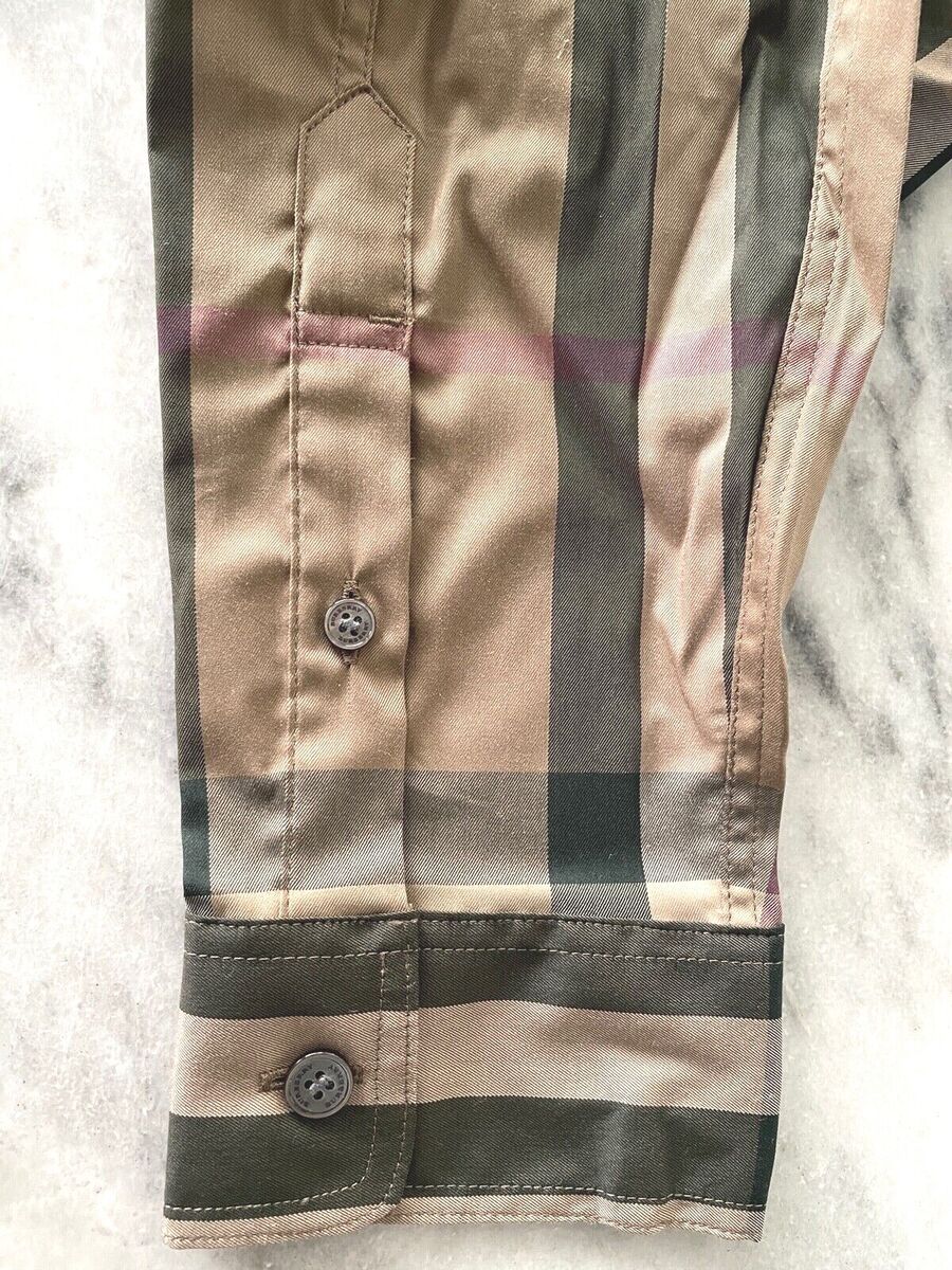 BURBERRY Nelson Slim Fit Long Sleeve Shirt Classic Tan/Black BURBERRY Nelson Slim Fit Long Sleeve Shirt Classic Tan/Black