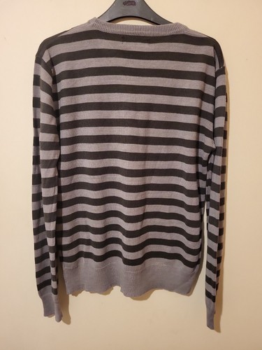 Kangaroo Poo Grey Stripe Lightweight Jumper Size Medium Mens 42" - Picture 6 of 9