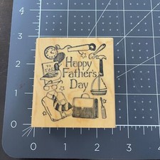 Vintage Delafield Stamp Company H803 Rubber Stamp Happy Father's Day