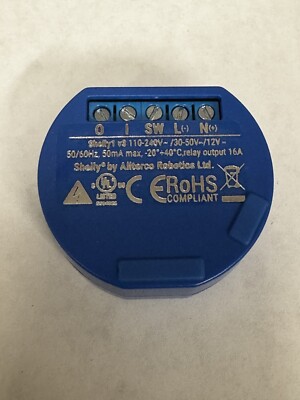 SHELLY 1, Lot of 2 Smart Home Device, Relay Switch 16A, Wi-Fi, UL listed