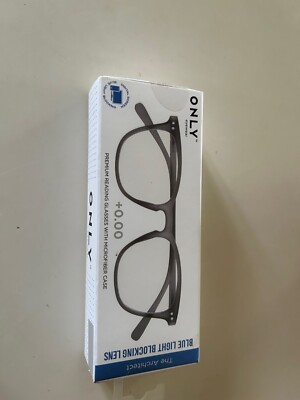 NEW THE ONLY EYEWEAR BLUE LIGHT BLOCKING AUTHENTIC EYEGLASSES READER +0.00