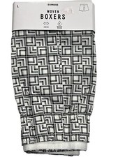 NWT EXPRESS Men's Boxer Underwear Sz L-XL Black White E1