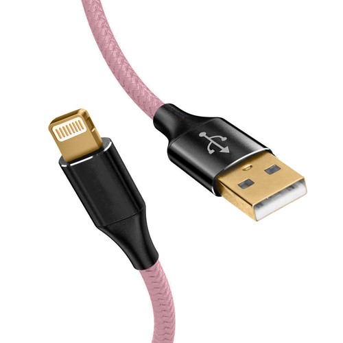 Heavy Duty gold plated Iphone Compatible 8 Pin USB Cable Braided Charger Lead - Picture 8 of 8