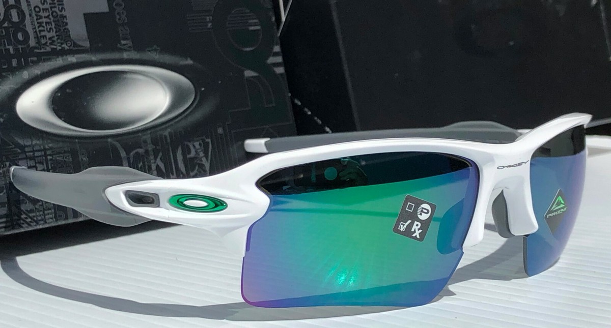 Oakley FLAK JACKET 2.0 Shiny WHITE w PRIZM XL JADE Iridium