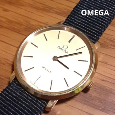 Omega Deville Watch Manual 32mm Men's Gold Dial Swiss Made Round