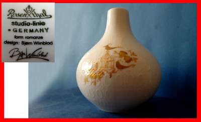 ROSENTHAL Porzellan Vase Björn Wiinblad Form Romanze um 1960 E271