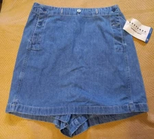 Vintage 90s Sostanza Womens Denim Blue Jean Skort Shorts Size 10 Y2K NOS 