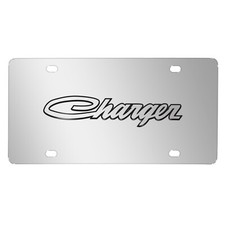 Dodge Charger Classic 3d Logo On Chrome Stainless Steel License Plate