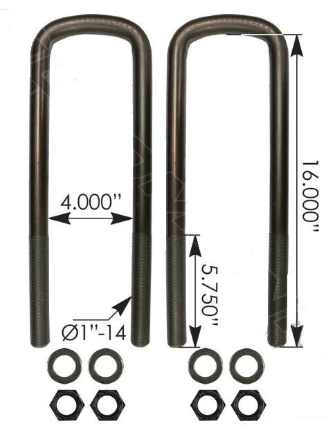 Peterbilt 379 U-BOLT (Kit) for Air Ride Spring U-bolt Top Plate | eBay