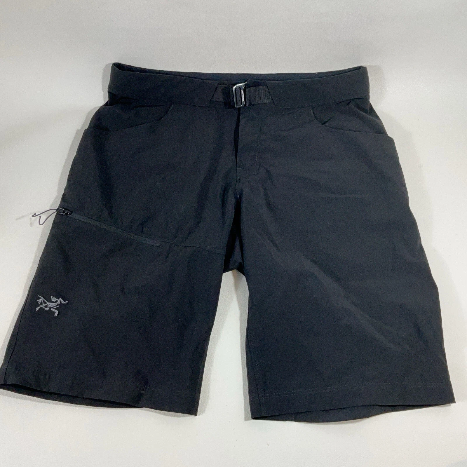 arcteryx belted stretch nylon tech hiking shorts