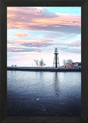 Lake Superior Lighthouse Framed Wall Art Poster Canvas Print Picture
