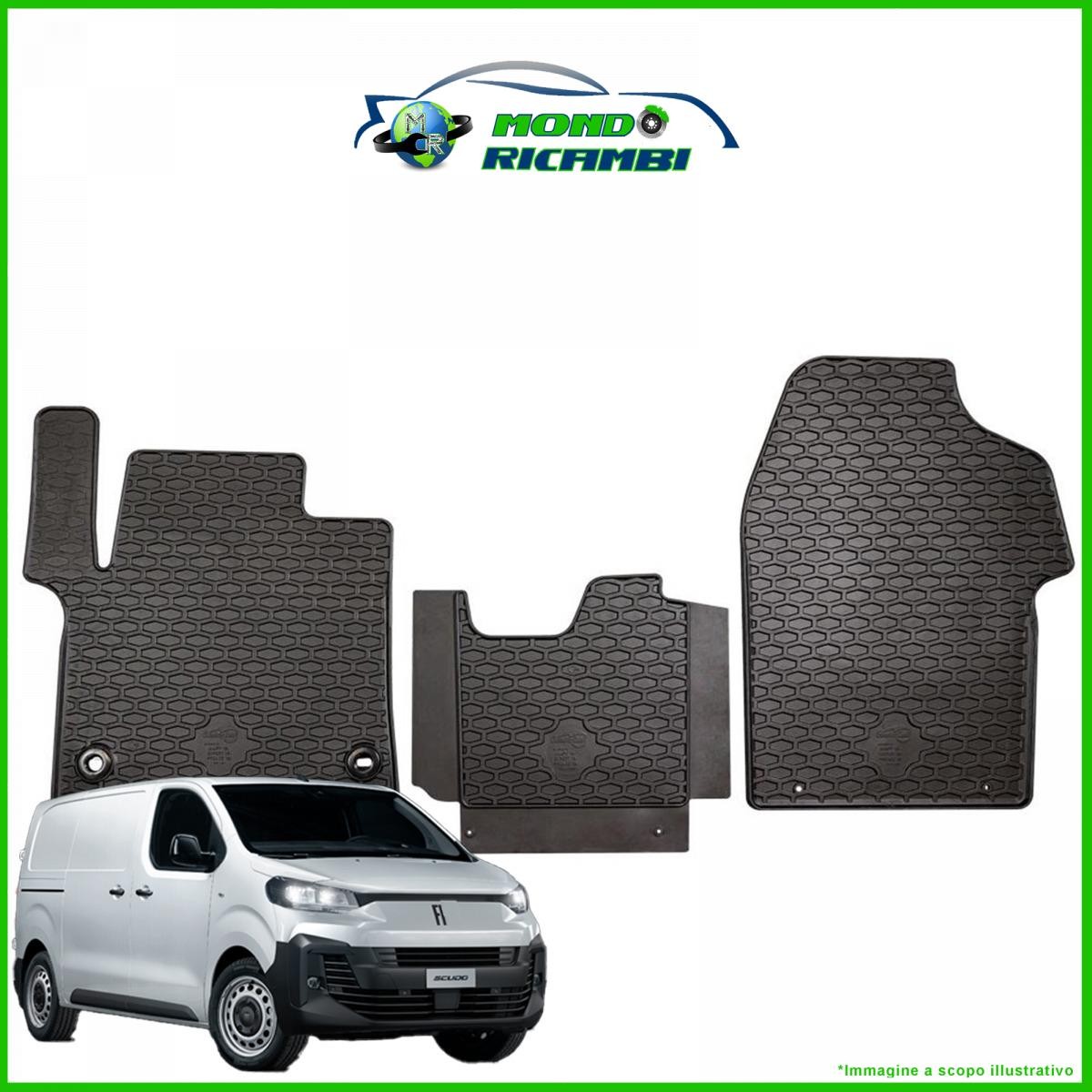 Tappetini 3D Vaschetta FIAT Scudo 2022+ | Gomma TPE Nera Inodore