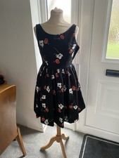 Kate Moss Topshop Black Flowered Dress Size 10