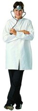 Doctor Lab Coat White Poplin Adult Costume Size Standard