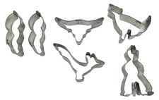 Lot of 6 Texas Icons Country Western Longhorn Cowboy Pepper Metal Cookie Cutters