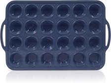 Mini Silicone Muffin Pan with Metal Frame, Non Stick Silicone Cupcake Pan with