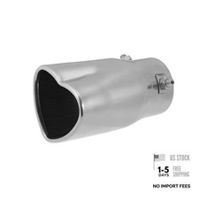 Car Exhaust Tip Pipe 2.36" Inlet 2.72"x2.32" Outlet Heart Shaped Exhaust Tail