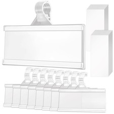 100 Pieces Plastic Wire Shelf Label Holders, Reusable Price Label Holder with...