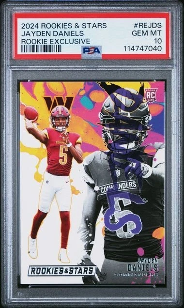 Deal for PSA 10! 2024 Panini Rookies & Stars Rookie Exclusive Jayden Daniels #RE-JDS (RC)