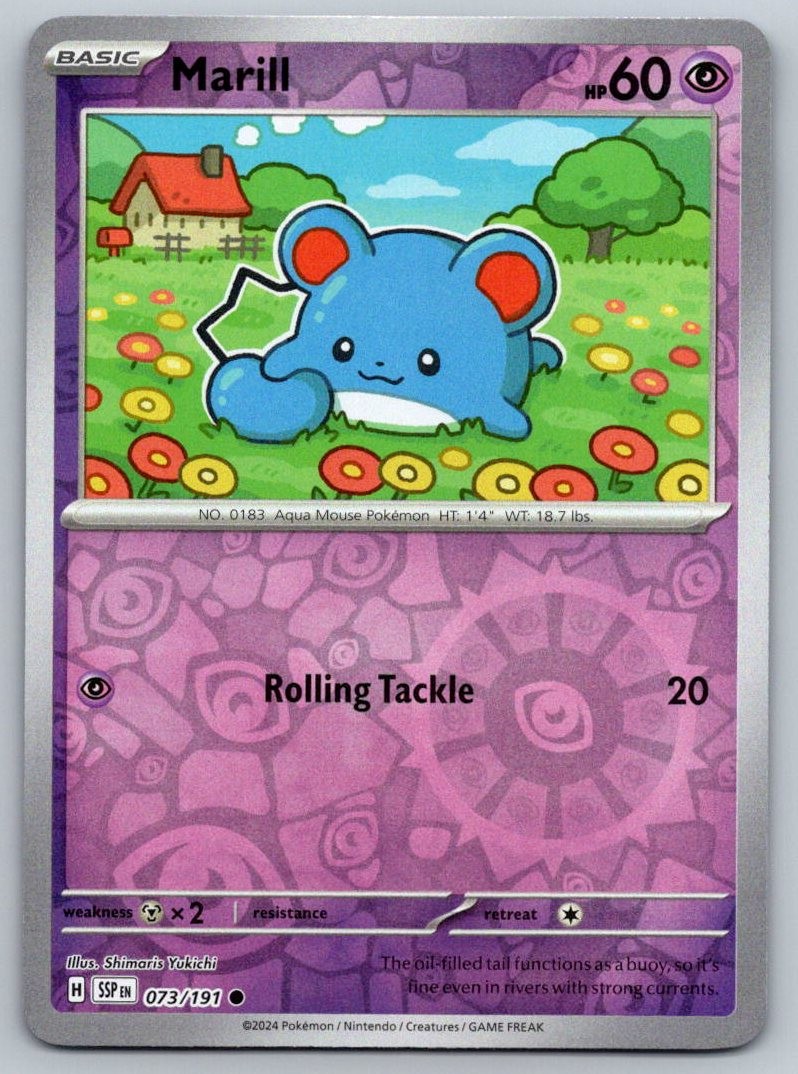 Marill 073/191 Common Surging Sparks Pokemon Reverse Holo Near Mint