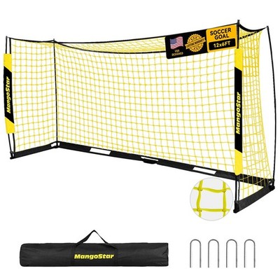 MangoStar Soccer Goal, 12X6 FT Goal for Backyard 12X6FT, Black&Yellow