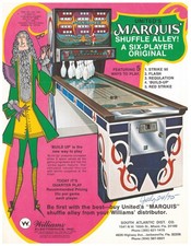 Marquis Shuffle Puck Bowler Williams Arcade Flyer / Brochure / Ad
