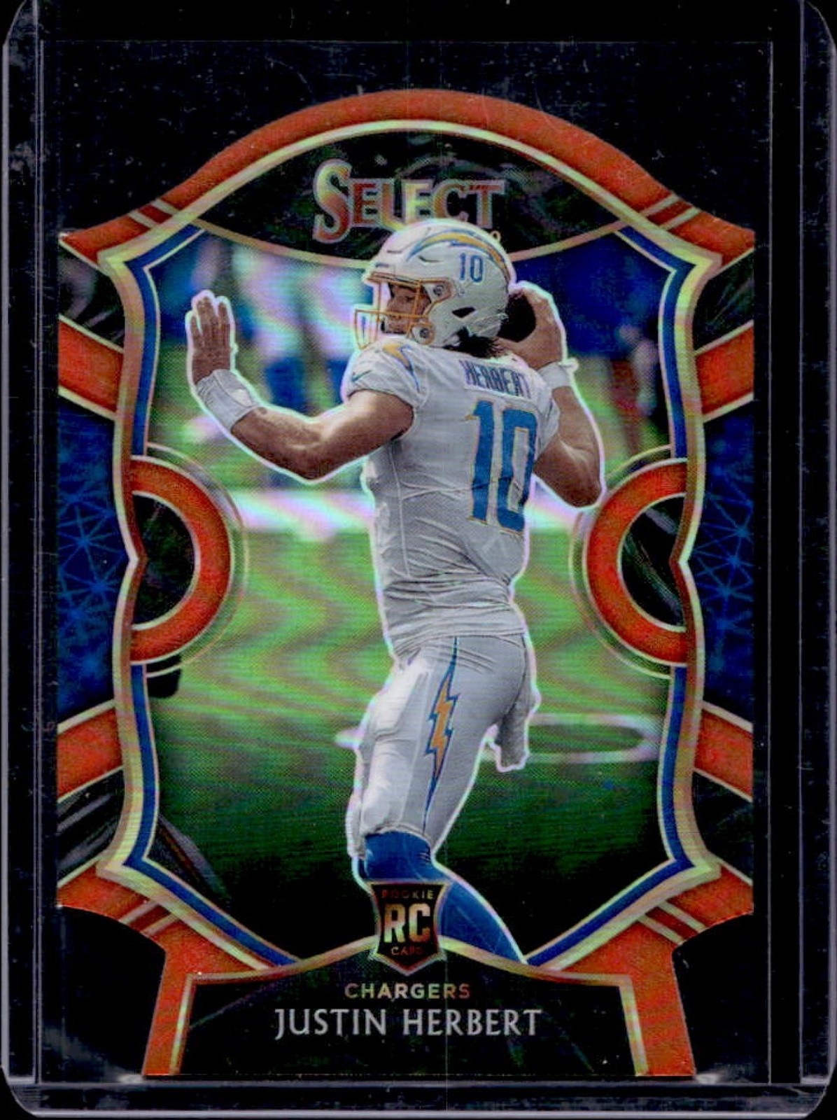 2020 Select Justin Herbert RC Orange Prizm Die Cut Concourse #44 Chargers
