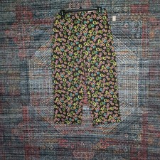 croft  barrow womens colorful stretch leaves ferns capris 8 NWT