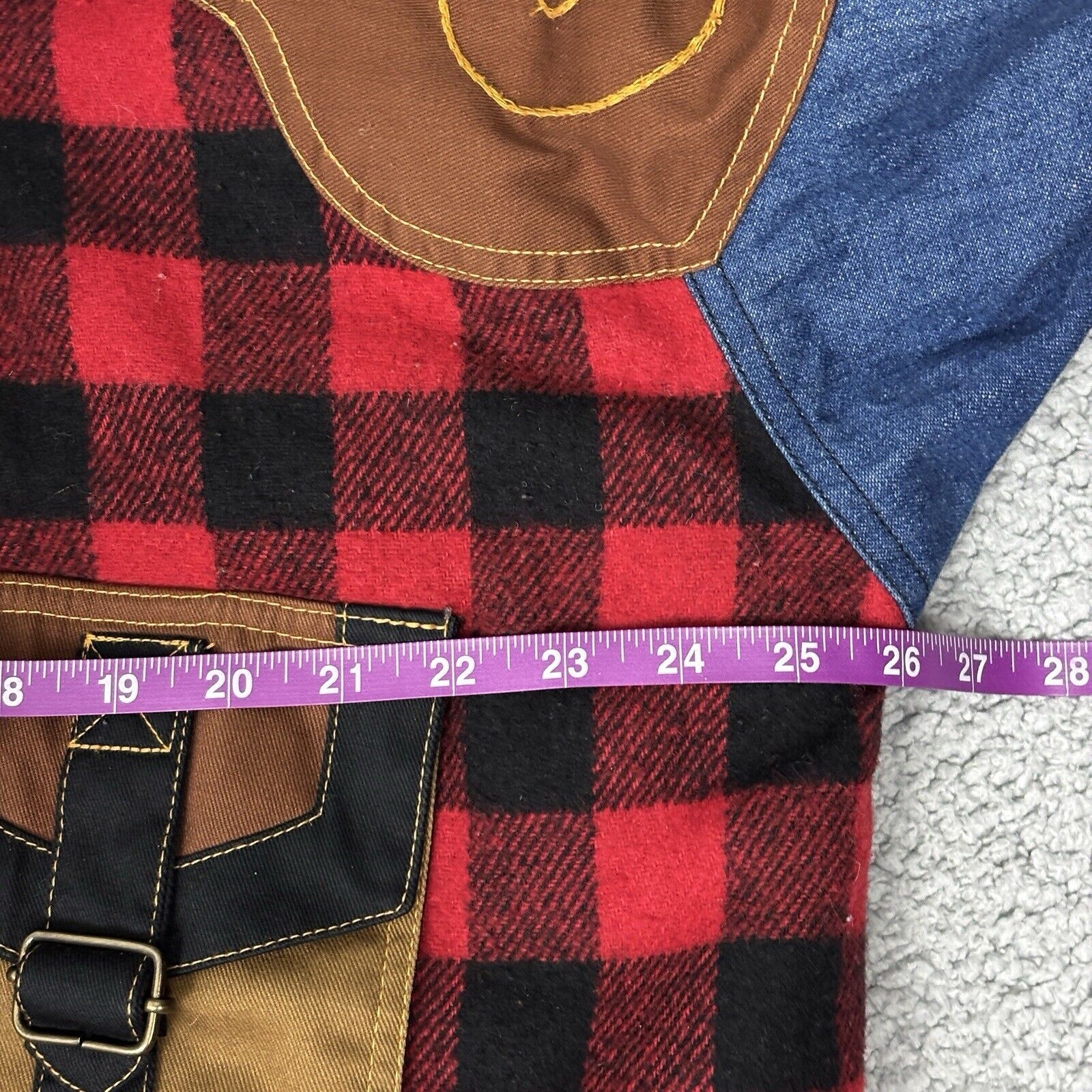 Gallery Patchwork Jacket Men's Medium Plaid Denim… - image 10