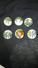 Lot of 6 Shooter Marbles with Painted Animals