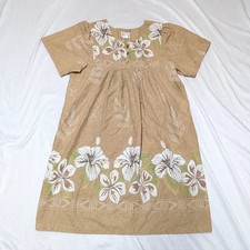 Easy Essentials Casual Tropical Beachy Hawaii House Dress Muumuu Pockets READ