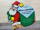 Remington Safety Razor Barber Shop Advertising Card Sign 1950s Santa Christmas
