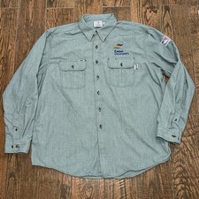 Tyndale FR Mens Longsleeve Flame Resistant Green Button Down Shirt Size. 2XL