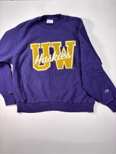 Champion Vintage Purple UW Huskies Crewneck R...