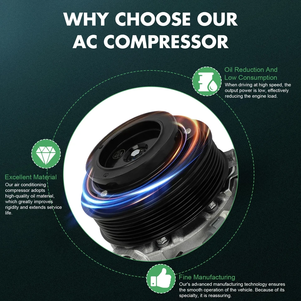 Compresor de aire acondicionado compatible con Lexus IS250 2006-2013 2,5 L IS350 2007-2011 GS350 3,5 L V6 Foto 4 de 4