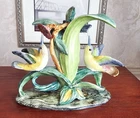 Stangl Pottery Double Hummingbird Figurine #3599 w/ Terra Rose Studio Sticker