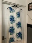 Ladies Hobbs White And Blue Floral Dress Size 8