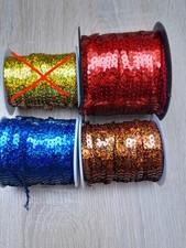 ab 4m - Paillettenband - Blau, rot, braun - Hologramm - 6mm&Oslash; - N&auml;hen  Tanz