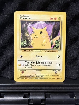 Pokémon TCG Pikachu Yellow Cheeks Unlimited Base Set 1999 58/102 LP Common