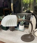 Antique ALADDIN Gooseneck Desk Lamp Milk Glass Shade Cast Iron Number 54 PERFECT