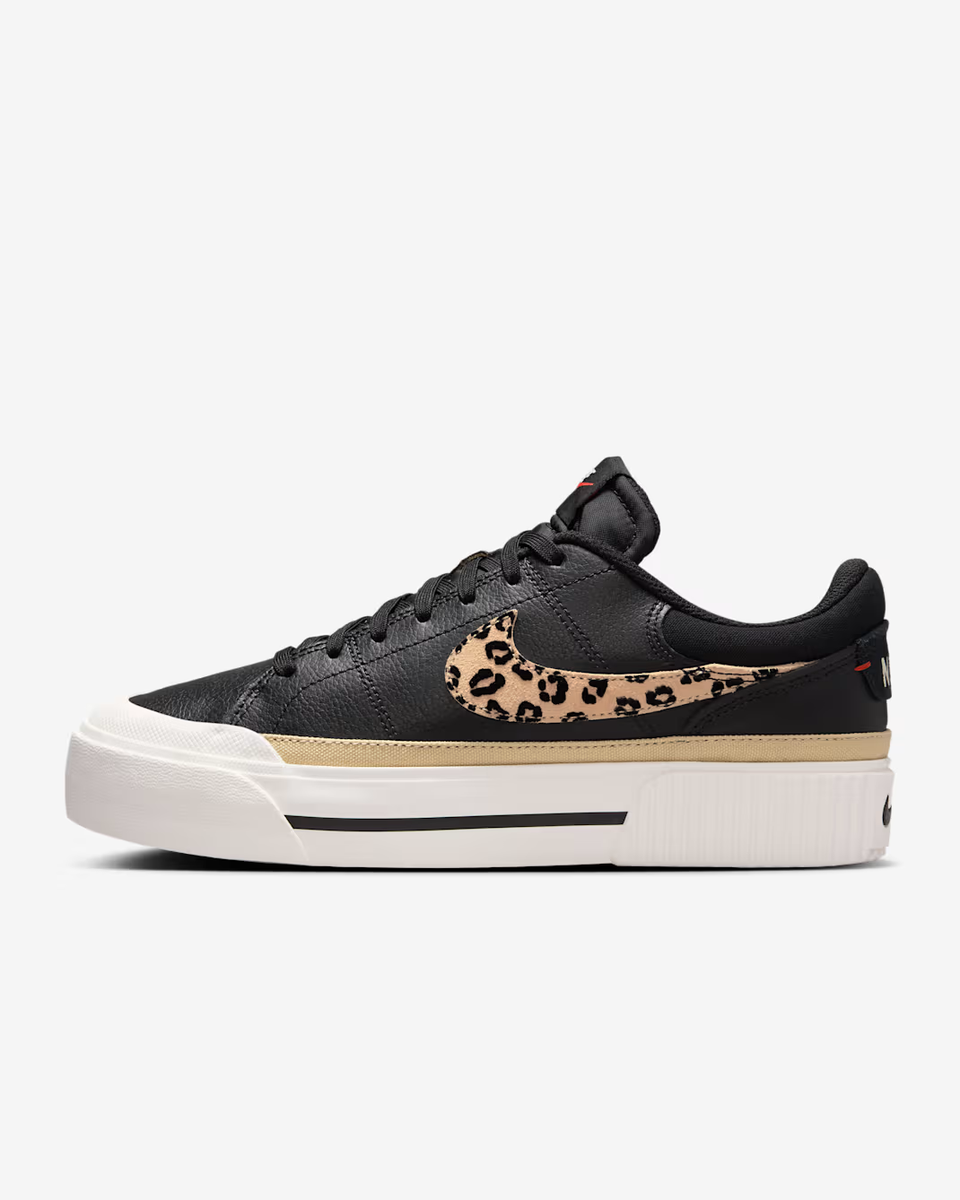 HF9548-001 Nike Court Legacy Lift Black Sail Picante Red Khaki