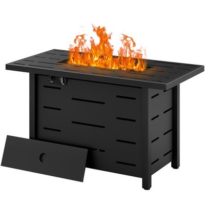 Walsunny 43 inch Outdoor Propane Fire Pit 50,000 BTU Gas Fire Pit Table with ...